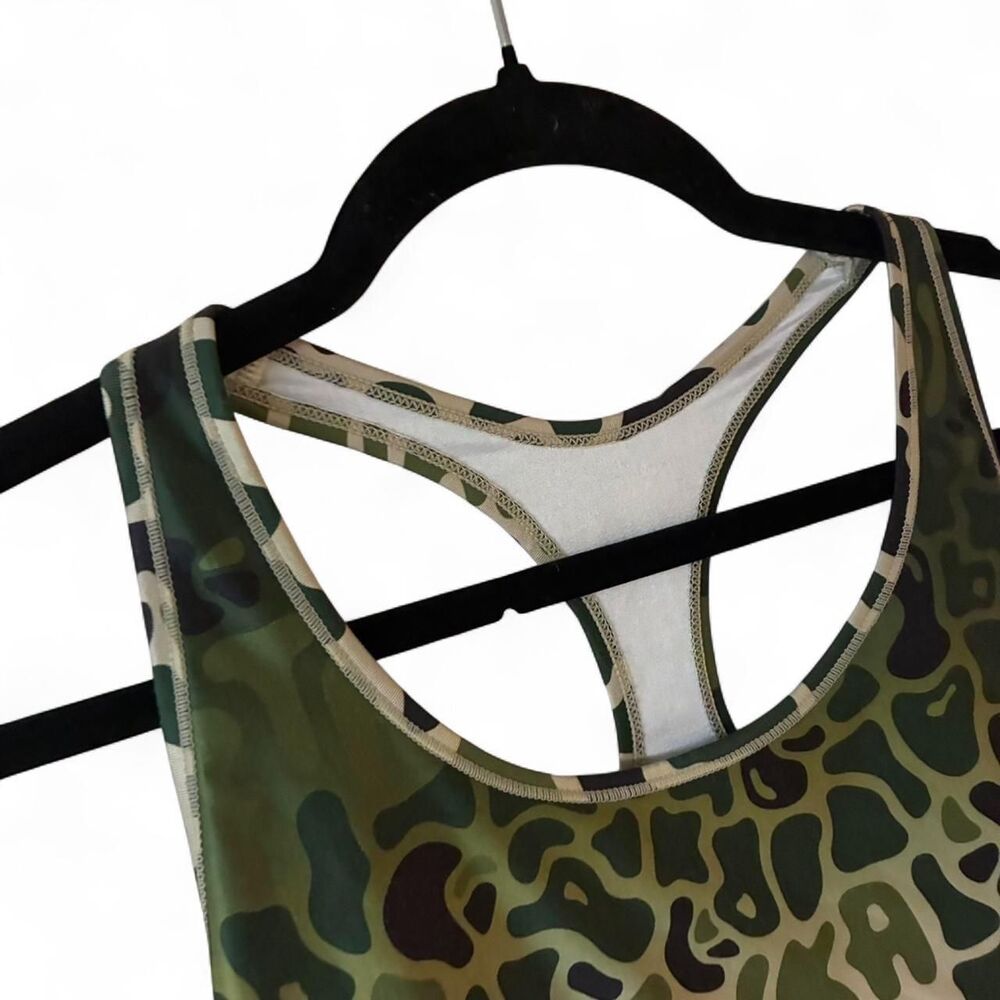 Ethika Green Leopard Camo Print Sports Bra - Picture 3 of 6